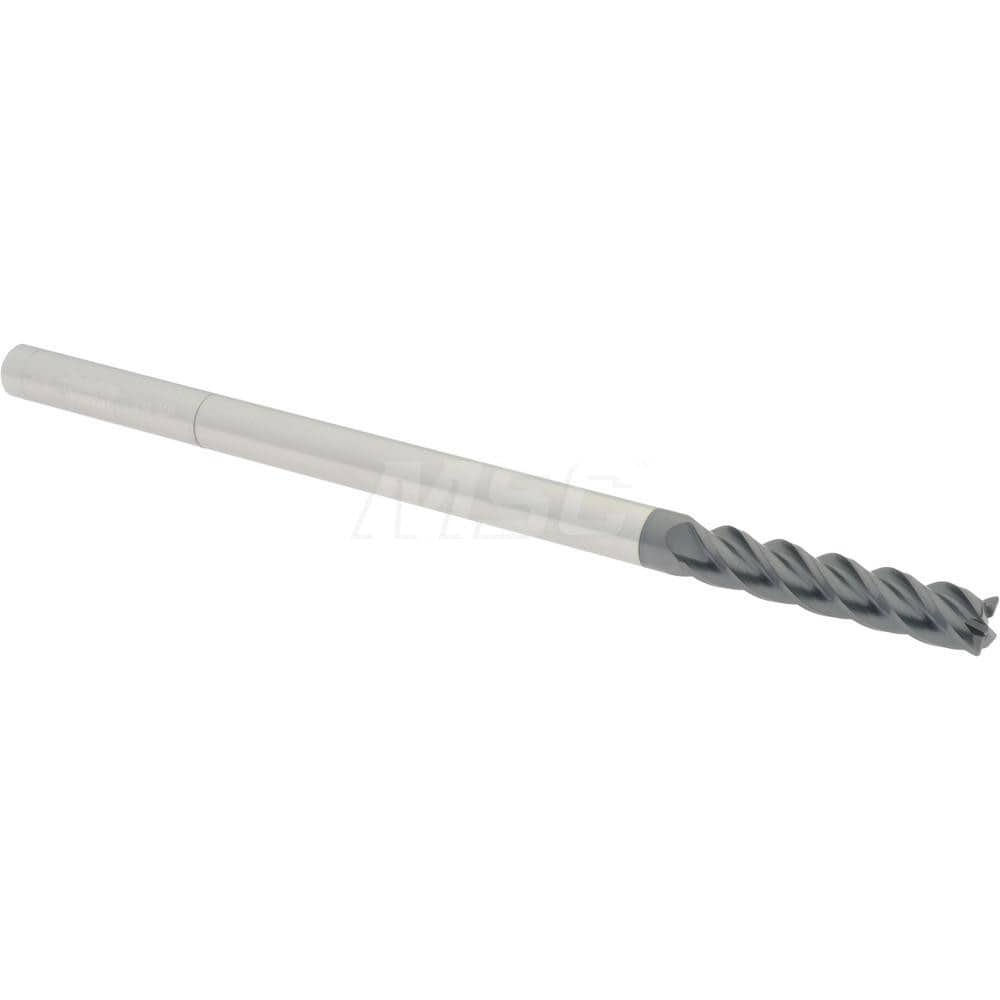 Corner Radius End Mill: 5/16" Dia, 1-1/2" LOC, 0.02" Radius, 4 Flutes, Solid Carbide