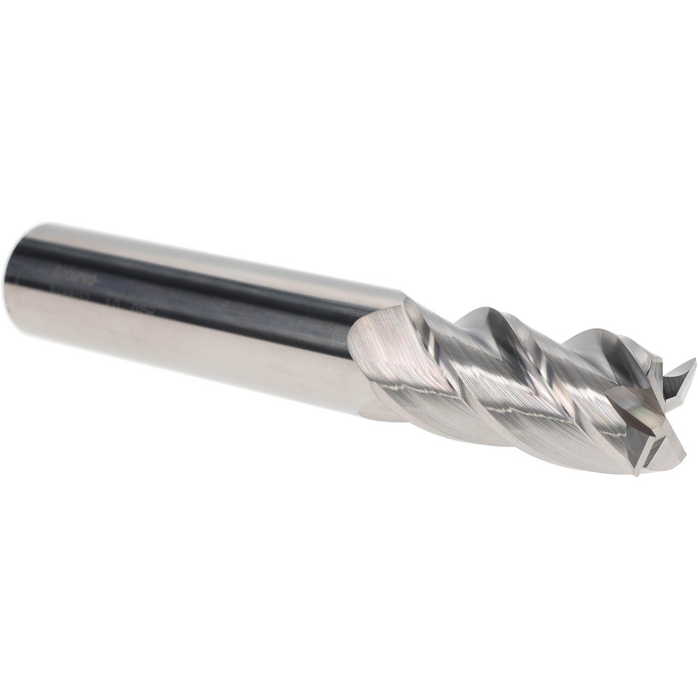 Corner Radius End Mill: 1" Dia, 2" LOC, 0.015" Radius, 4 Flutes, Solid Carbide