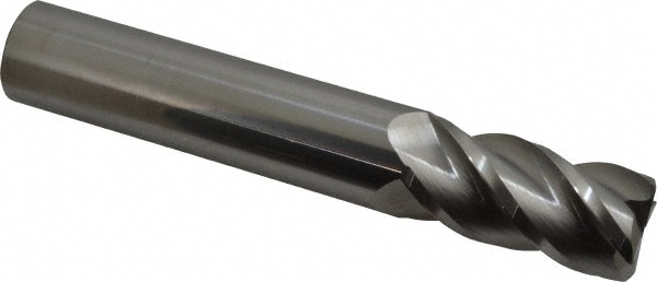 Corner Radius End Mill: 1" Dia, 2" LOC, 0.06" Radius, 4 Flutes, Solid Carbide
