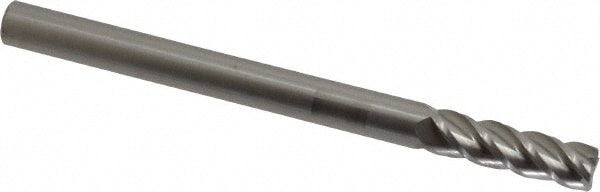 Accupro 12183499 Corner Radius End Mill: 5/16" Dia, 1" LOC, 0.02" Radius, 4 Flutes, Solid Carbide 