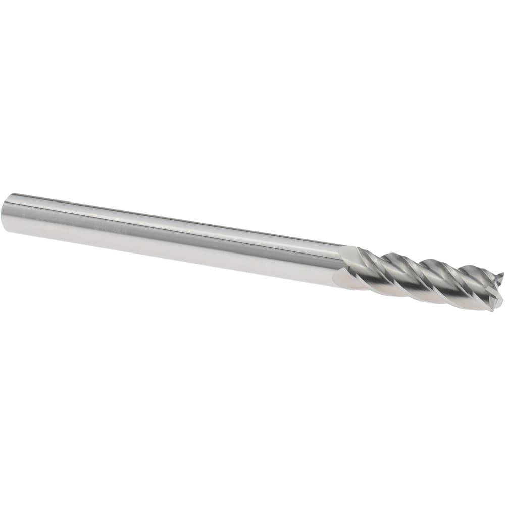 Corner Radius End Mill: 5/16" Dia, 1" LOC, 0.0200" Radius, 4 Flute, Solid Carbide