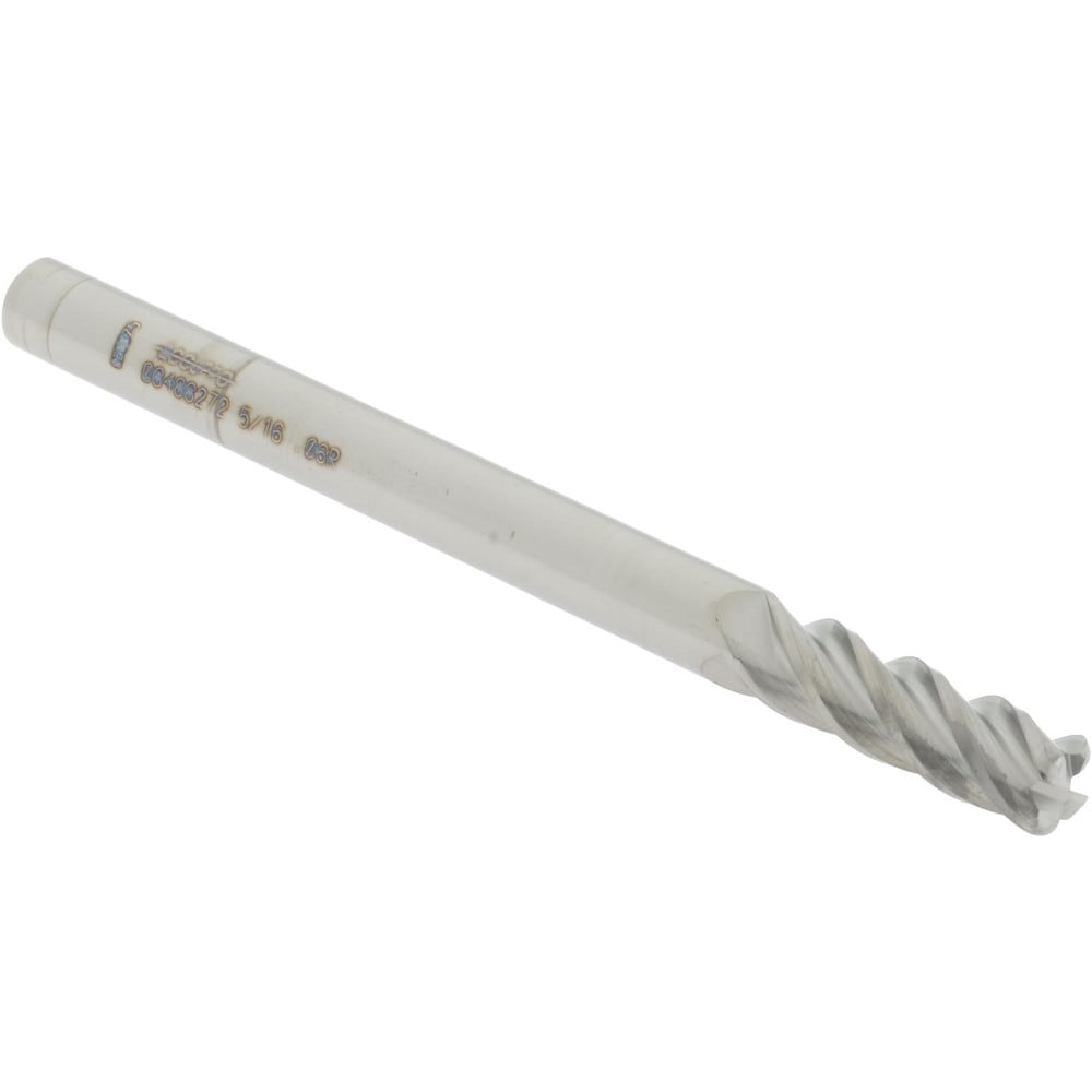 Accupro 12183502 Corner Radius End Mill: 5/16" Dia, 1" LOC, 0.06" Radius, 4 Flutes, Solid Carbide 