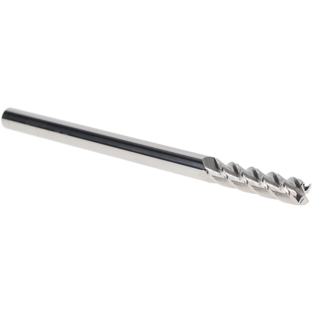Corner Radius End Mill: 3/8" Dia, 1-1/2" LOC, 0.015" Radius, 4 Flutes, Solid Carbide
