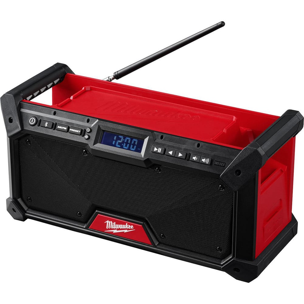 Job Site Radios; Job Site Radio Type: Bluetooth Speaker & Radio; Cordless ; Radio Reception: FM; AM ; Power Type: Rechargeable Battery ; Frequency Type: RF ; Display Type: LCD ; FCC License Required: No