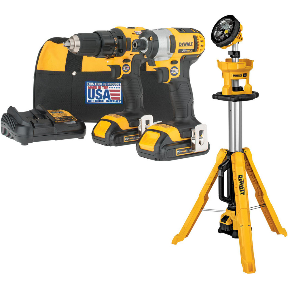 20V MAX Compact Drill/Driver and Impact Driver Combo Kit - BONUS 20V MAX Cordless Tripod Light (Bare Tool)