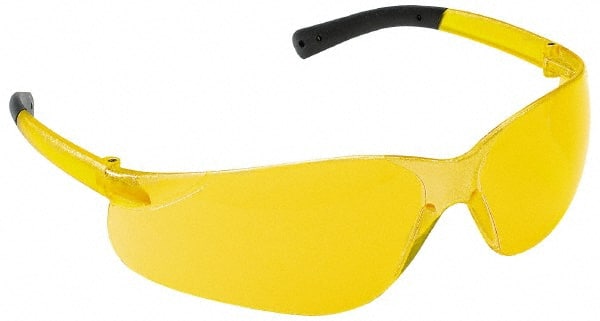 Safety Glass: Scratch-Resistant, Polycarbonate, Amber Lenses, Frameless, UV Protection