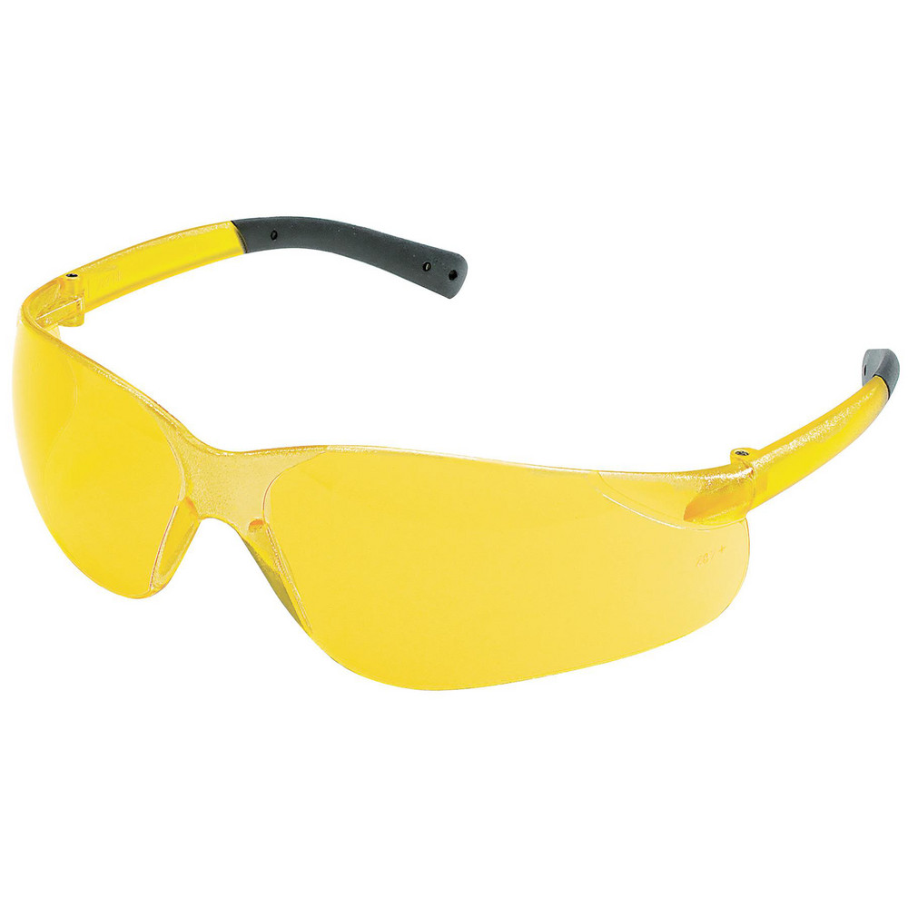 Safety Glass: Scratch-Resistant, Polycarbonate, Amber Lenses, Frameless, UV Protection