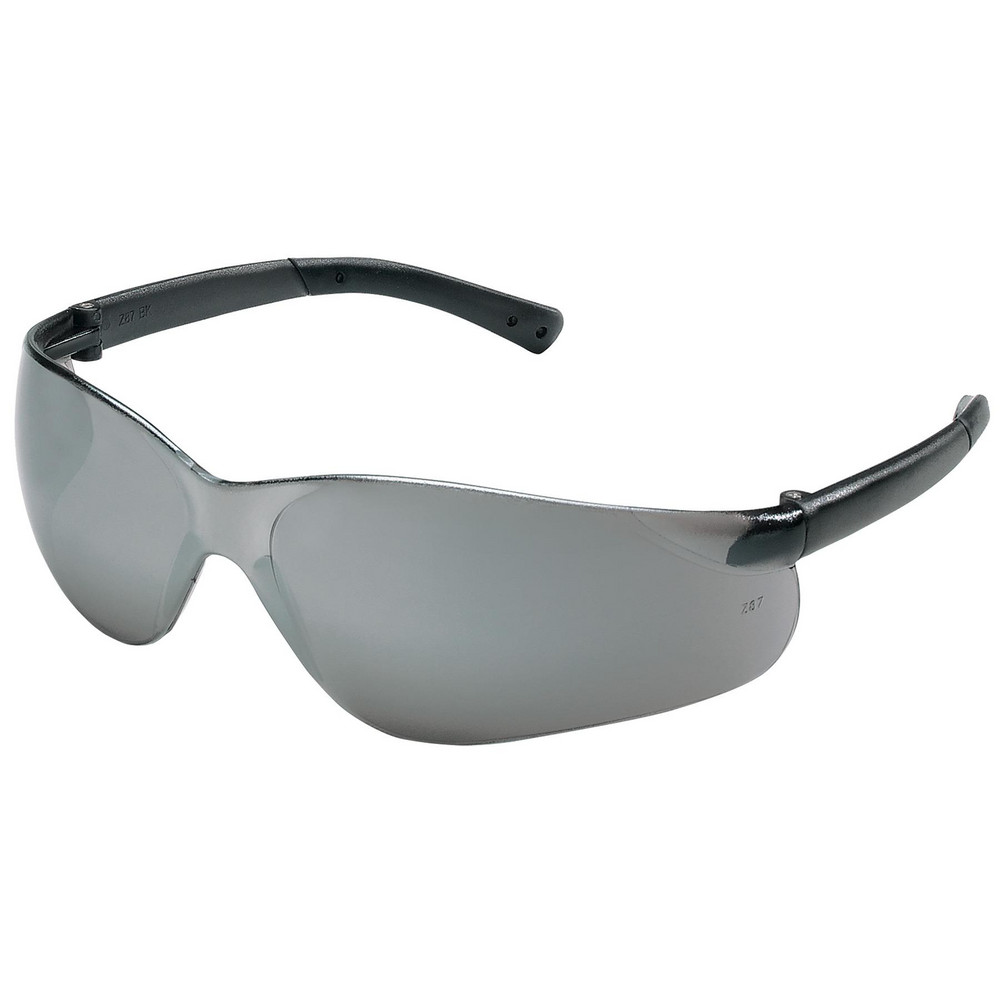 Safety Glass: Scratch-Resistant, Polycarbonate, Silver Mirror Lenses, Frameless, UV Protection