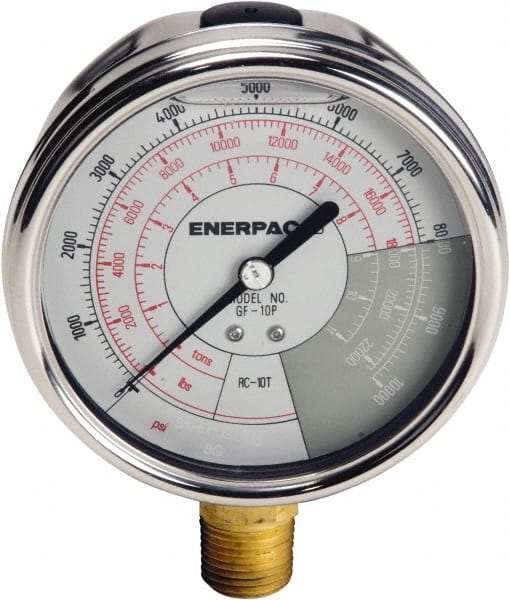 Enerpac GF10P 0 - 10,000 psi Liquid-Filled Hydraulic Pressure Gauge 