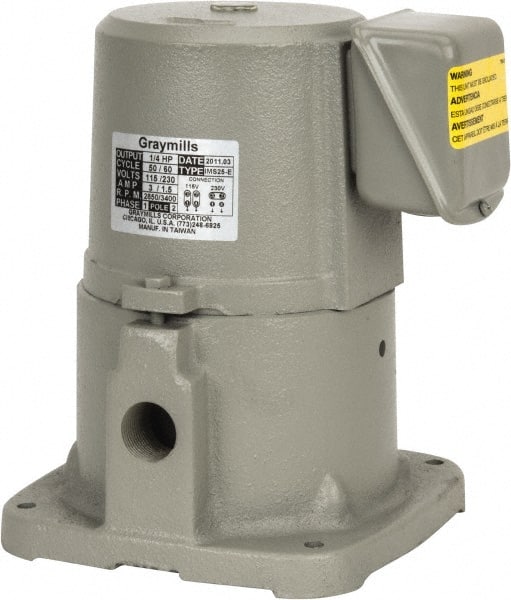 Graymills IMS25-E Suction Pump: 1/4 hp, 115/230V, 3/1.5A, 1 Phase, 3,450 RPM, Cast Iron Housing 