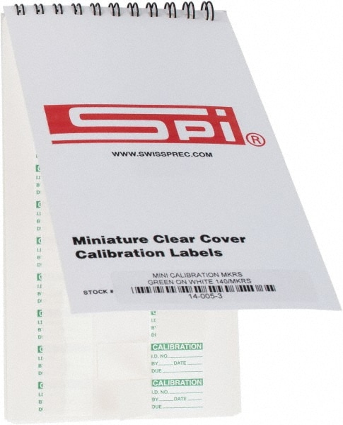 SPI 14-005-3 Inspection & Quality Label: "Calibration I.D. No.__ By__Date__Due__", Rectangle, 1" Wide 