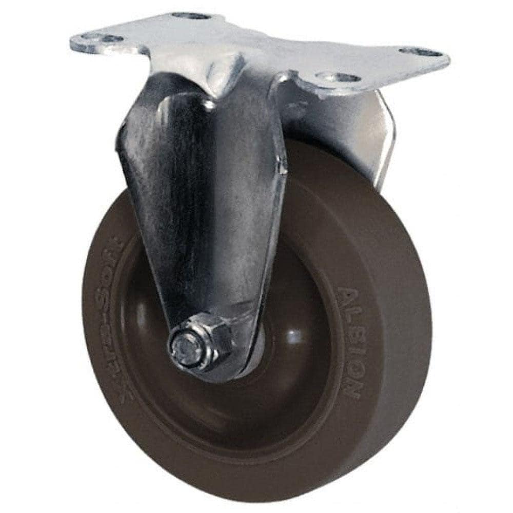 Albion 04XA04051R Rigid Top Plate Caster: Polyurethane, 4" Wheel Dia, 1-1/4" Wheel Width, 350 lb Capacity, 5-1/8" OAH Image