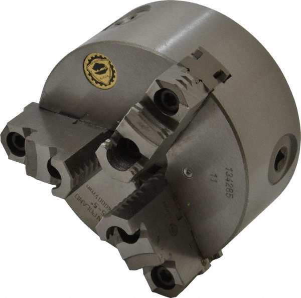 Bison 3 Jaws, 5" Diam, Self Centering Manual Lathe Chuck 08574055 MSC Industrial Supply