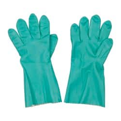 Chemical Resistant Gloves: 2X-Large, 11 mil Thick, Nitrile, Supported, Type A Chemical-Resistant