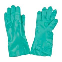 Chemical Resistant Gloves: X-Large, 18 mil Thick, Nitrile, Supported