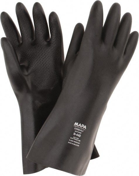 Chemical Resistant Gloves: Large, 30 mil Thick, Neoprene, Unsupported, Type A Chemical-Resistant