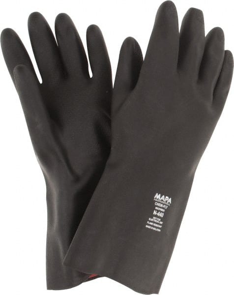 Chemical Resistant Gloves: X-Large, 30 mil Thick, Neoprene, Unsupported, Type A Chemical-Resistant