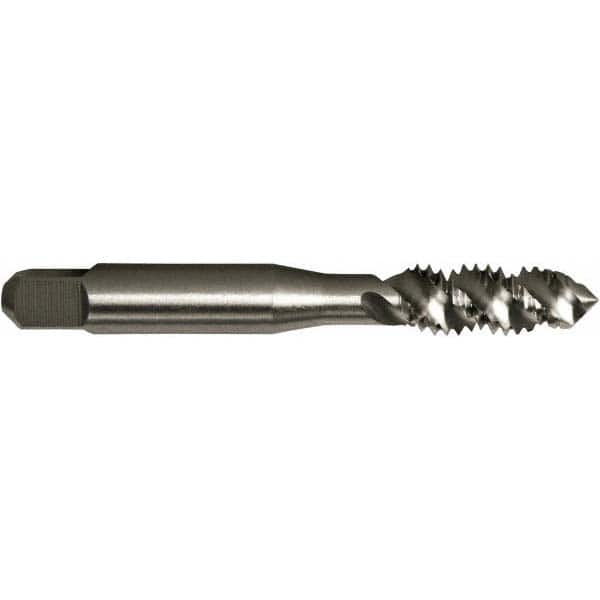 Spiral Flute Tap: M8x1.25 Metric, 3 Flutes, Plug, 6H Class of Fit, High Speed Steel, Bright/Uncoated