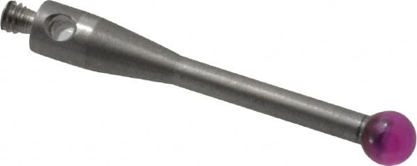 FOWLER 54-772-330 CMM Ball Stylus: 3 mm Ball Dia, M2 Thread, 20 mm OAL 