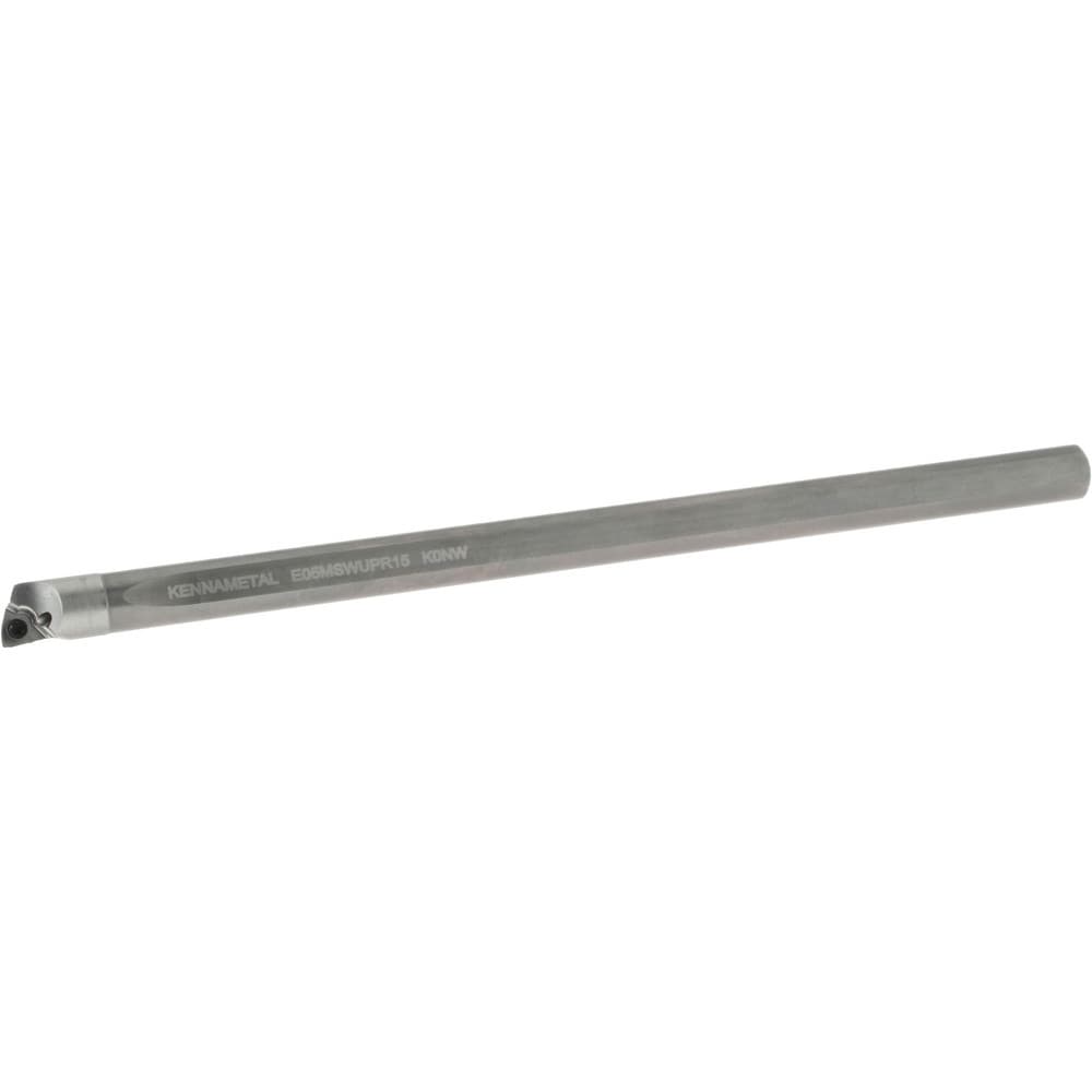Indexable Boring Bar: E05MSWUPR15, 0.347" Min Bore Dia, Right Hand Cut, 5/16" Shank Dia, 3 ° Lead Angle, Solid Carbide (Shank), Steel (Head)