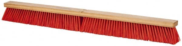 PRO-SOURCE SWP36-ORG-HD Push Broom: 36" Wide, Polyester Bristle 