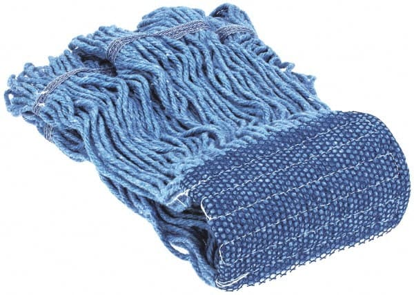 Wet Mop Loop: Clamp Jaw, Small, Blue Mop, Blended Fiber