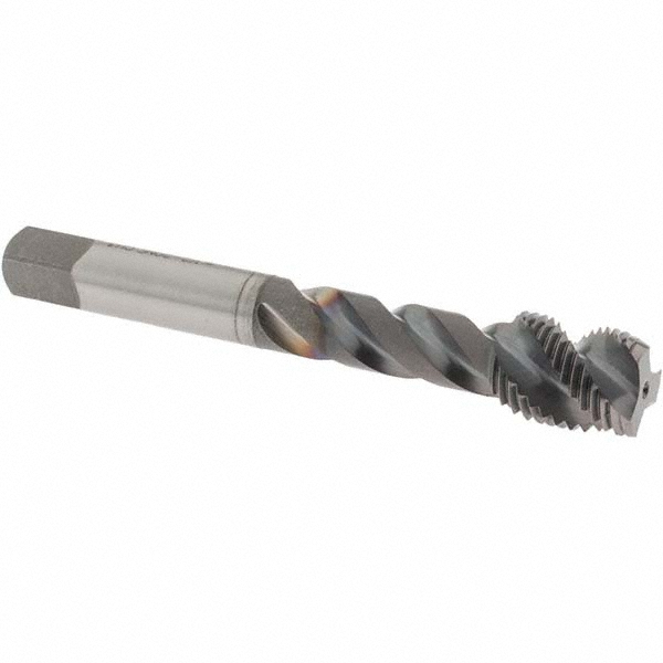 Spiral Flute Tap: 1/2-20 UNF, 3 Flutes, Modified Bottoming, 3B Class of Fit, Vanadium High Speed Steel, TICN Coated