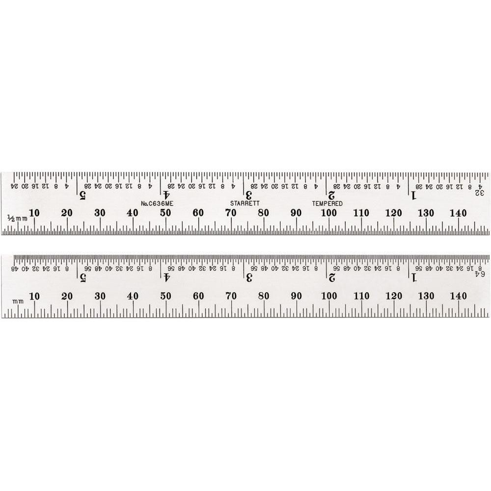 Made in USA - Steel Rule: 6″ OAL, Metric Graduation, Flexible, 1/2″ OAW -  06513352 - MSC Industrial Supply