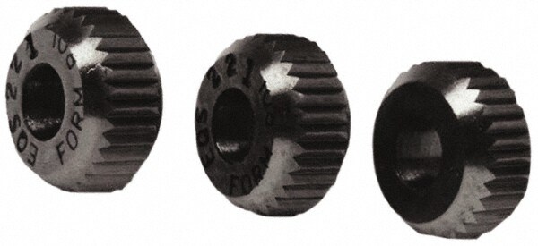 Knurl Wheel: 1/2" Dia, 90 ° Tooth Angle, 14 TPI, Straight, High Speed Steel