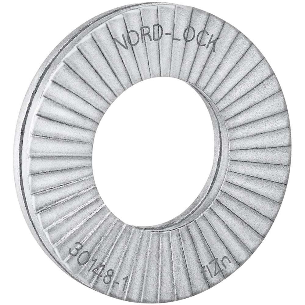 Wedge Lock Washer: 1.008" OD, 0.538" ID, Steel, Grade 2, Zinc-Plated - Zinc Flake Finish, 0.522 to 0.538" ID, 0.992" Min OD