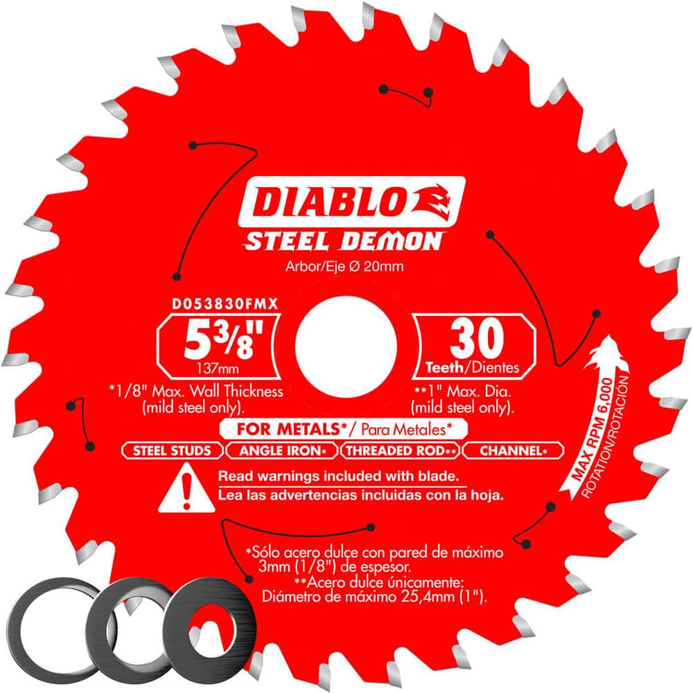 Wet & Dry-Cut Saw Blades; Blade Diameter (Inch): 5-3/8 ; Blade Material: Carbide-Tipped ; Blade Thickness (Decimal Inch): 0.0590 ; Number of Teeth: 30 ; Arbor Hole Diameter (mm): 20