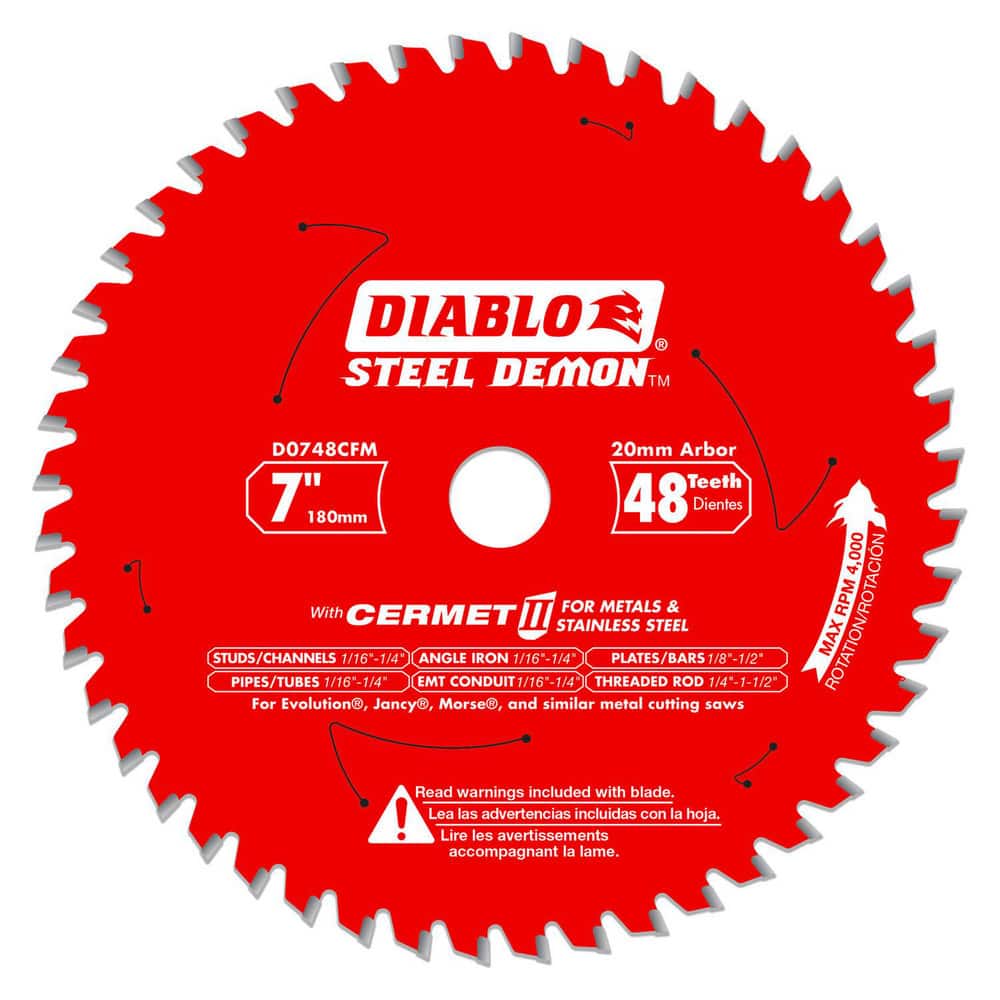 Wet & Dry-Cut Saw Blades; Blade Diameter (Inch): 7 ; Blade Material: Carbide-Tipped ; Blade Thickness (Decimal Inch): 0.0750 ; Number of Teeth: 48 ; Arbor Hole Diameter (mm): 20