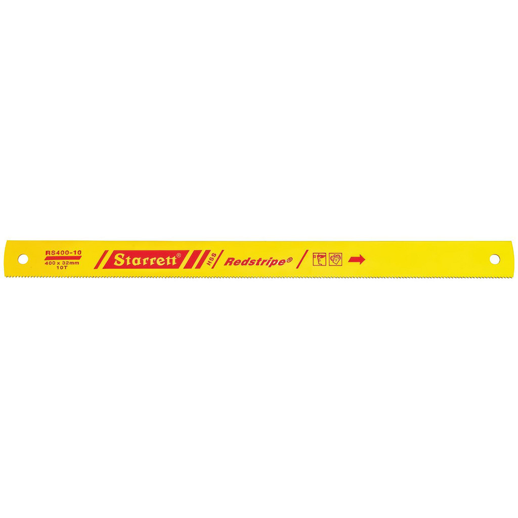 Starrett 16" 10 TPI High Speed Steel Power Hacksaw Blade - 1-1/4" Wide x 0.075" Thick, Toothed Edge, Constant Pitch Pattern | 5-Pack | Part #40181