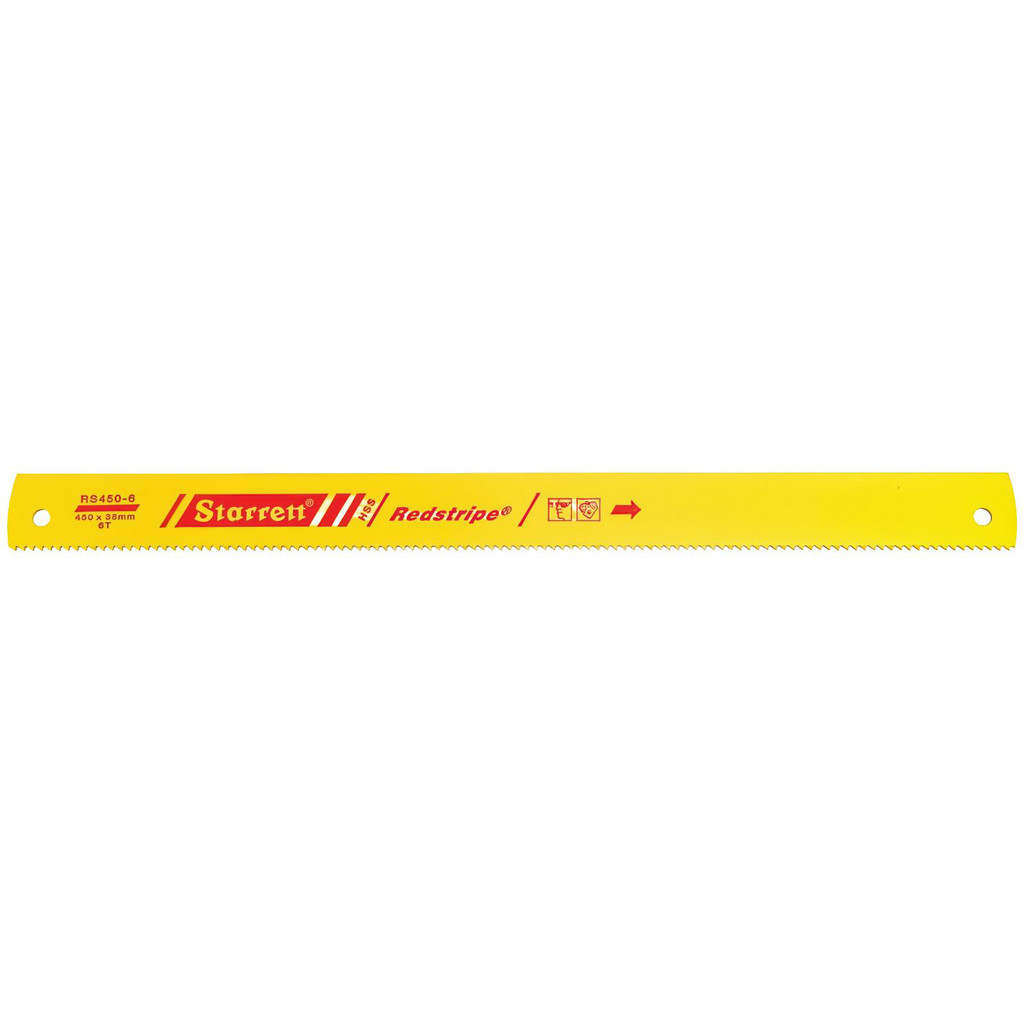 Starrett 18" 6 TPI High Speed Steel Power Hacksaw Blade - 1-1/2" Wide x 0.075" Thick, Toothed Edge, Constant Pitch Pattern | 5-Pack | Part #40183