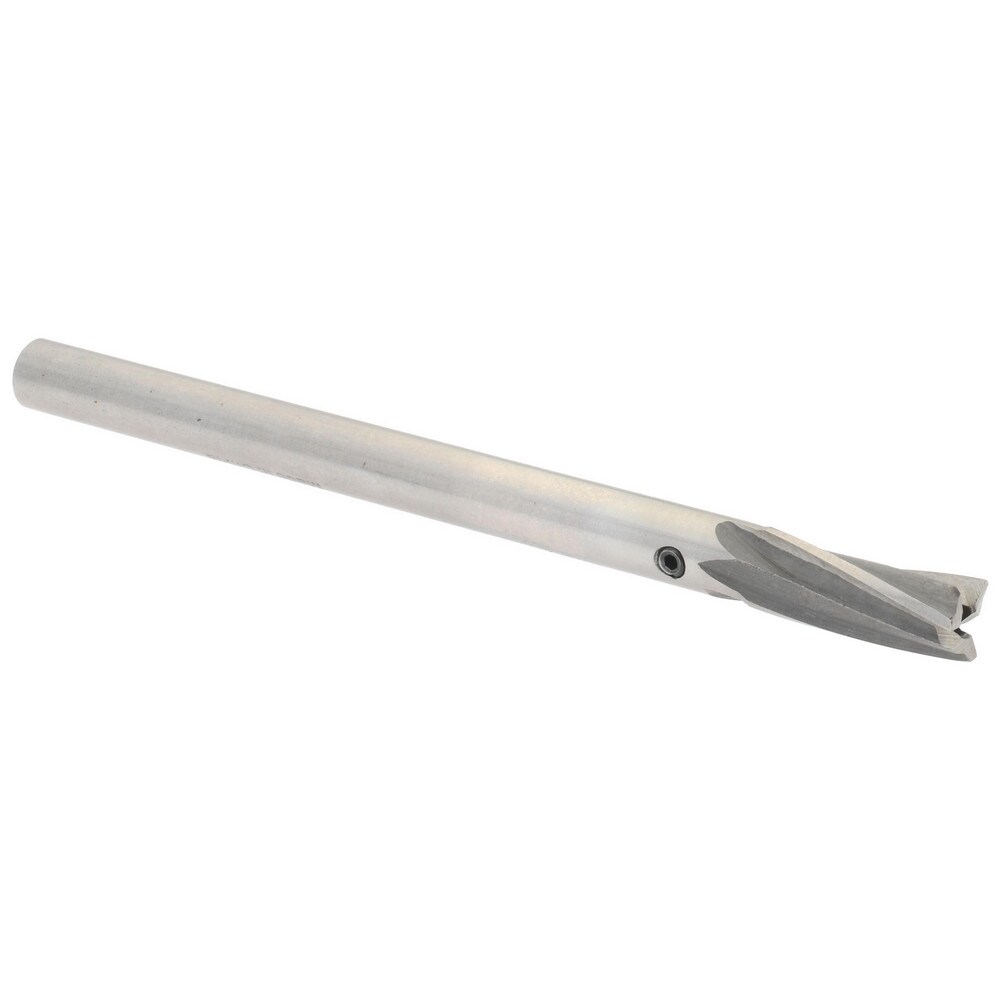9/32" Diam, 17/64" Shank, Diam, 3 Flutes, Straight Shank, Interchangeable Pilot Counterbore