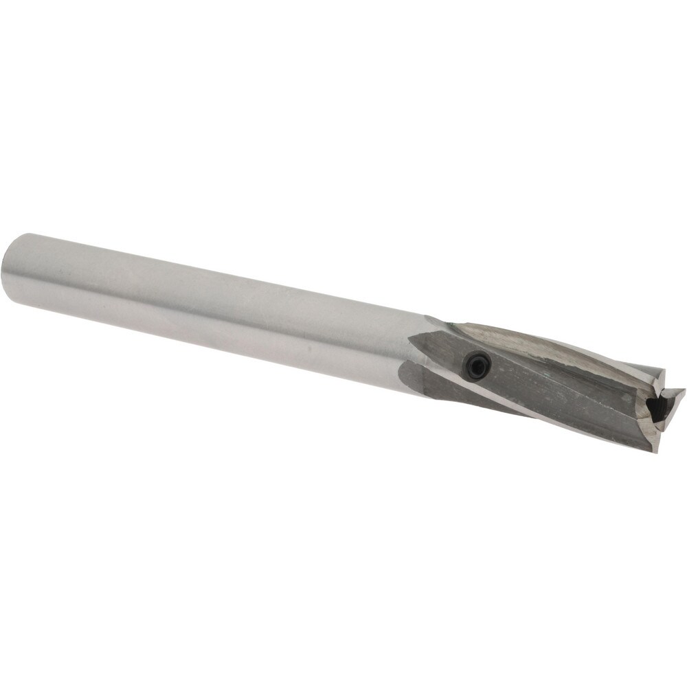 29/64" Diam, 7/16" Shank, Diam, 3 Flutes, Straight Shank, Interchangeable Pilot Counterbore