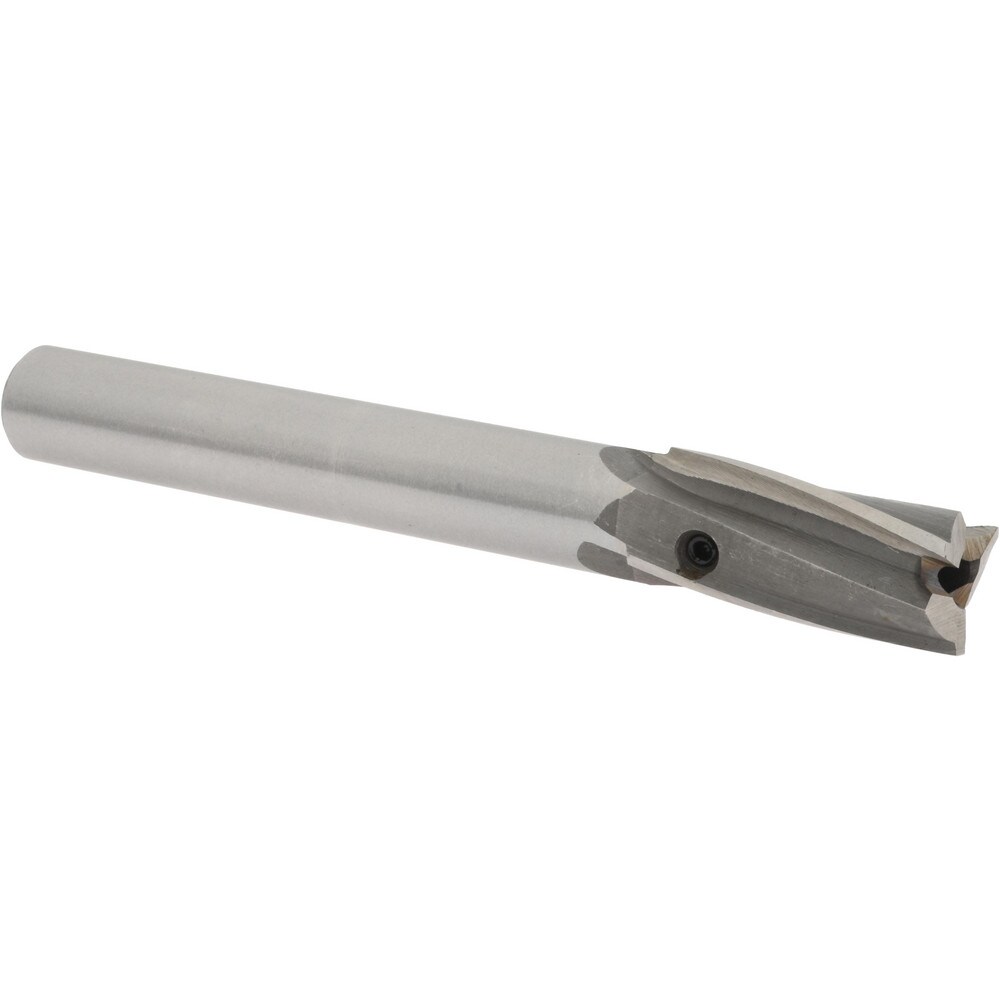 9/16" Diam, 1/2" Shank, Diam, 3 Flutes, Straight Shank, Interchangeable Pilot Counterbore