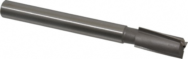 39/64" Diam, 1/2" Shank, Diam, 3 Flutes, Straight Shank, Interchangeable Pilot Counterbore