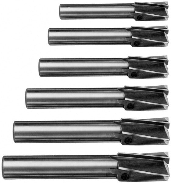 6 Piece, 3 Flutes, Straight Shank, Interchangeable Pilot Counterbore Set