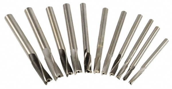 11 Piece, 3 Flutes, Straight Shank, Interchangeable Pilot Counterbore Set