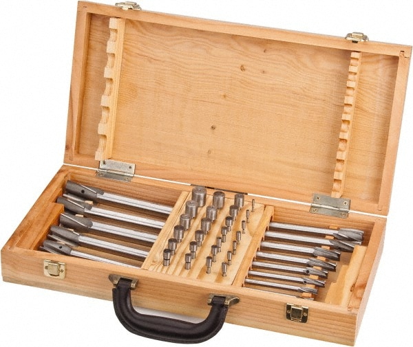 39 Piece, 3 Flutes, Straight Shank, Interchangeable Pilot Counterbore Set