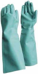 Chemical Resistant Gloves: Large, 22 mil Thick, Nitrile, Unsupported