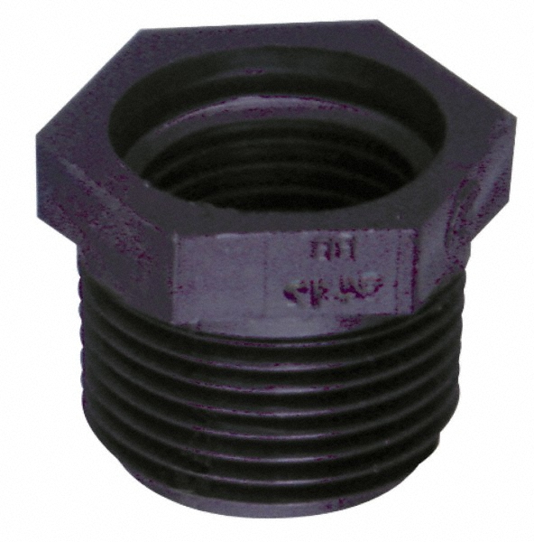 2 x 1-1/4" Polypropylene Plastic Pipe Reducer Bushing - MPT x FPT End Connections