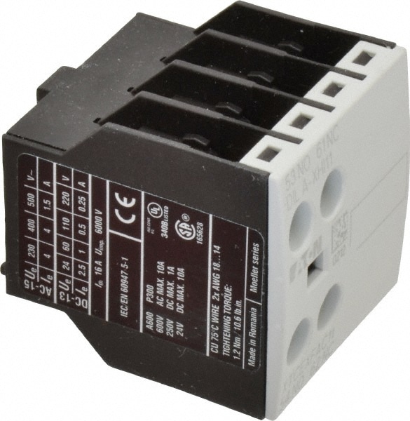 Eaton Cutler-Hammer XTCEXFAC11 7, 9, 12, 15, 18, 25, 32 Amp, Contactor Front Mount Auxiliary Contact Image