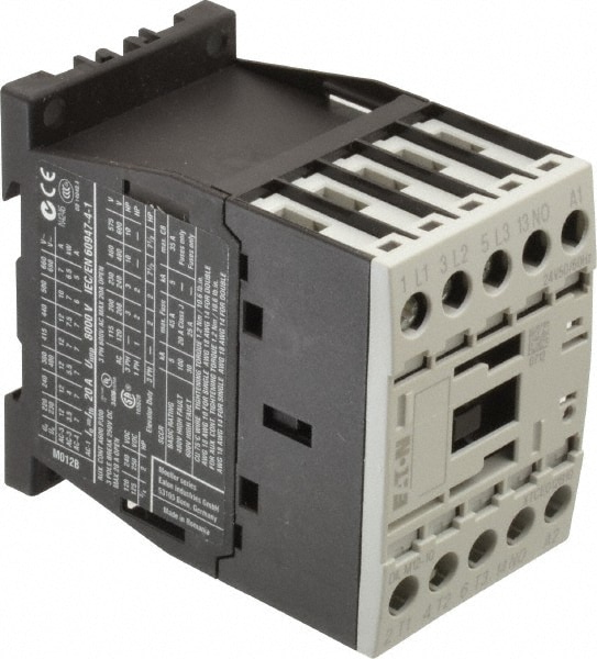 Eaton Cutler-Hammer XTCE012B10T IEC Contactor: 3 Poles, 12 A Load Amps-Inductive, 22 A Load Amps-Resistive, NO Image