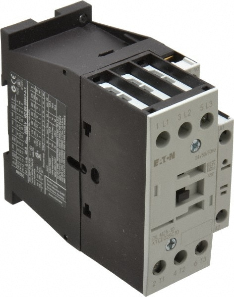 Eaton Cutler-Hammer XTCE025C10T IEC Contactor: 3 Poles, 25 A Load Amps-Inductive, 45 A Load Amps-Resistive, NO Image