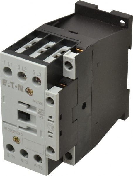 Eaton Cutler-Hammer XTCE025C10TD IEC Contactor: 3 Poles, 25 A Load Amps-Inductive, 45 A Load Amps-Resistive, NO 