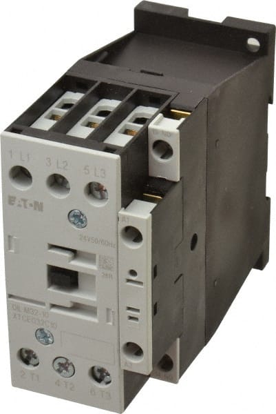 Eaton Cutler-Hammer XTCE032C10T IEC Contactor: 3 Poles, 32 A Load Amps-Inductive, 45 A Load Amps-Resistive, NO 