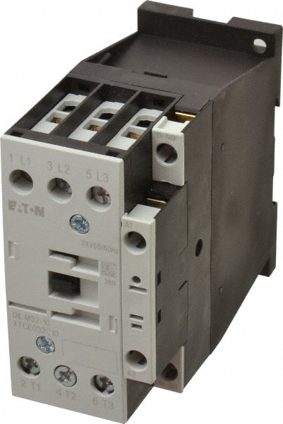 Eaton Cutler-Hammer XTCE032C10T IEC Contactor: 3 Poles, 32 A Load Amps-Inductive, 45 A Load Amps-Resistive, NO Image