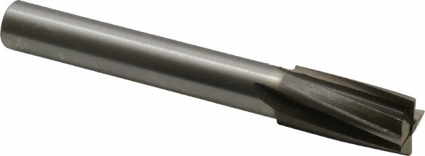 19/32" Dia, 1/2" Shank, Dia, 4 Flutes, Straight Shank, Interchangeable Pilot Counterbore - 4-1/4" OAL, Bright Finish, High Speed Steel, Aircraft Style